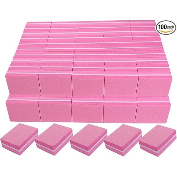 100-Pack Mini Nail Buffer Blocks for Acrylic & Natural Nails (100/180 Grit)