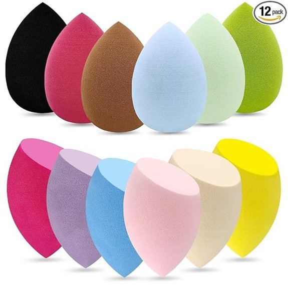 12-Piece Professional Makeup Sponge Set Multicolor