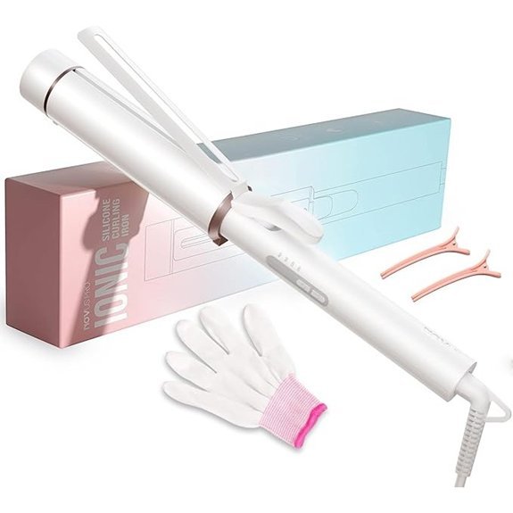 1.5 Inch Ceramic Curling Wand with Clips & Glove