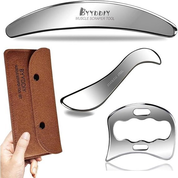 BYYDDIY 3-in-1 Stainless Steel Muscle Scraper Tools Set