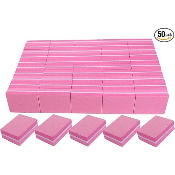 50-Pack Mini Nail Buffer Blocks for Acrylic & Natural Nails (100/180 Grit)