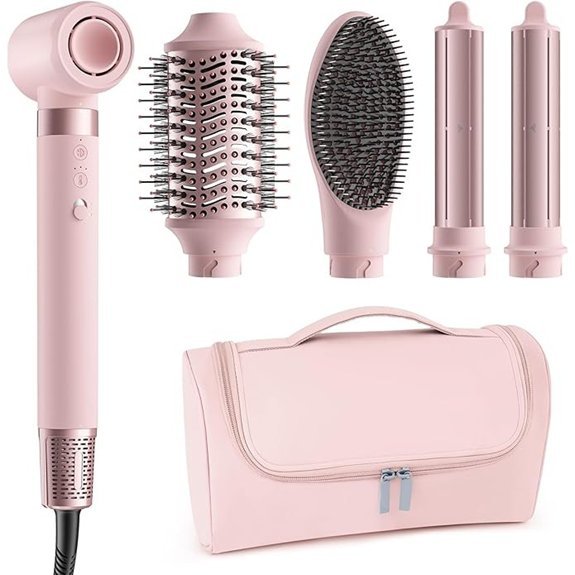 5-in-1 Hot Air Styler Hair Dryer & Volumizing Brush with Auto Curlers