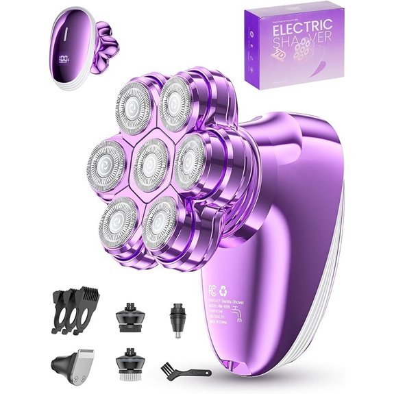5-in-1 Electric Razor for Women Waterproof (Purple)