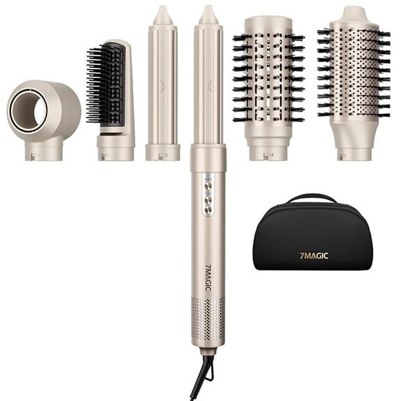 7MAGIC 6-in-1 Multi Hair Styler Dryer Brush (Gold)