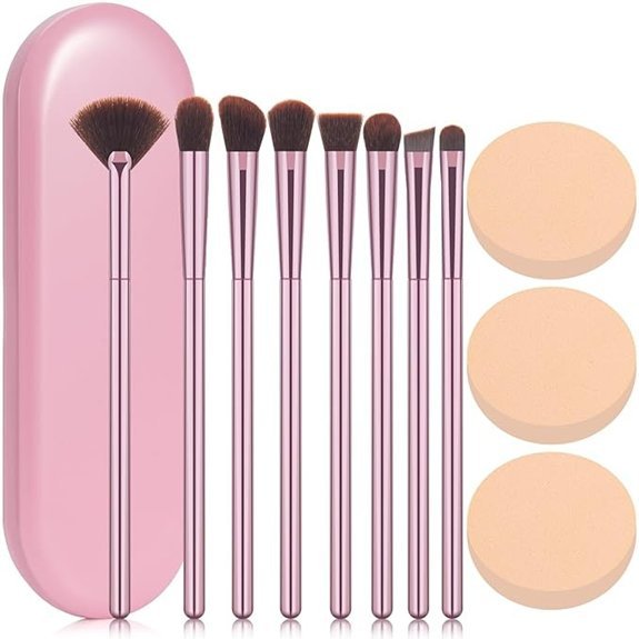8-Piece Premium Makeup Brush Set with Case