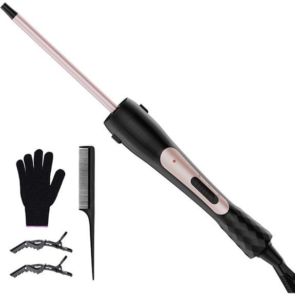 9mm Ceramic Curling Iron with Adjustable Temperature
