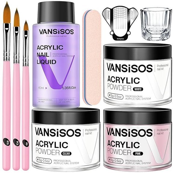 Acrylic Nail Kit for Beginners with Powder Liquid & Brushes