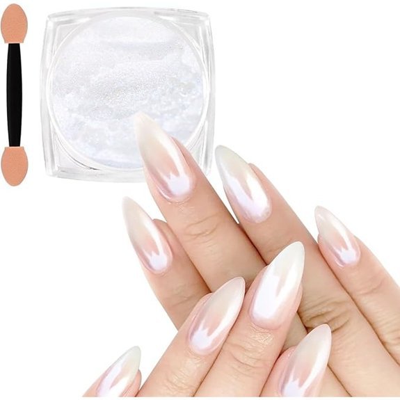 Allstarry White Pearl Chrome Nail Powder Kit