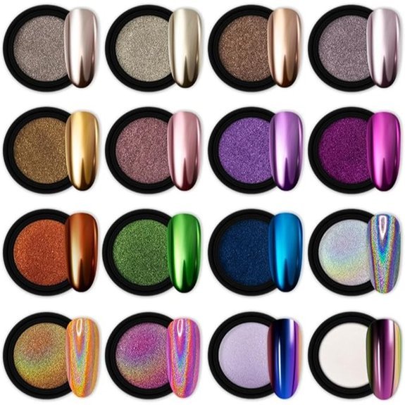 Artdone Chrome Nail Powder 16 Jars Set