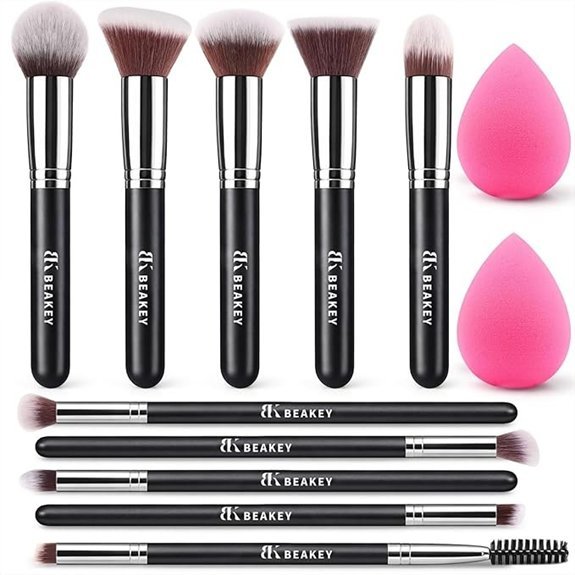 BEAKEY Makeup Brushes Set with Blender Sponge