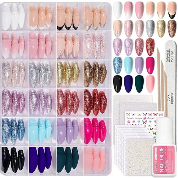 Beetles 720Pcs Press On Nails Kit with Glue & Tabs