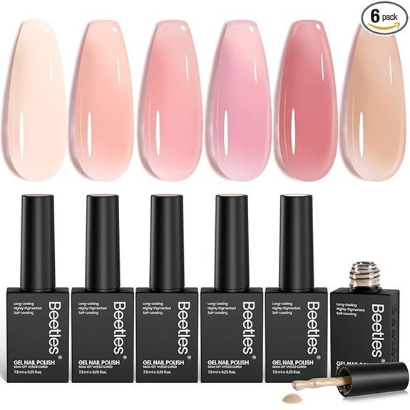 Beetles Nude Pink Brown Gel Nail Polish Set (6 Colors)