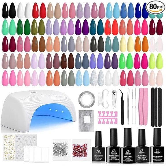 Beetles Gel Nail Polish Kit with UV Light (80-Piece)