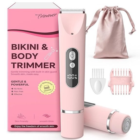Bikini Trimmer for Women Electric Razor (Pink)