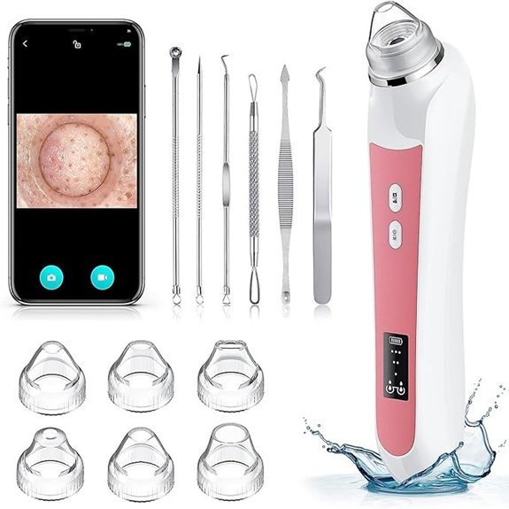 Blackhead Remover Vacuum with Camera (Light Pink)