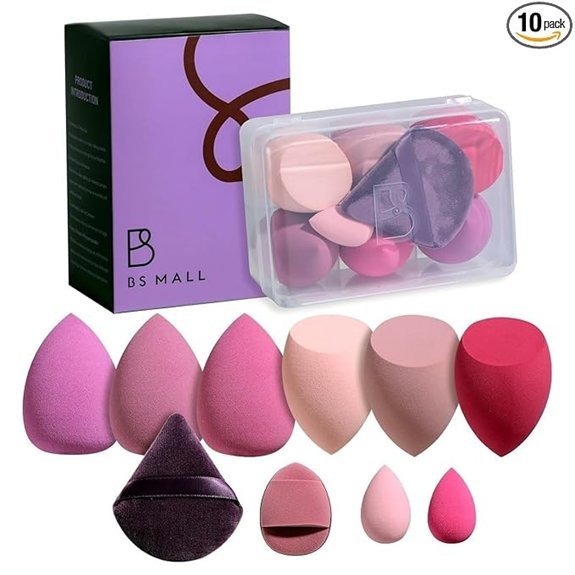 BS-MALL 10-Piece Makeup Sponge Set with Case