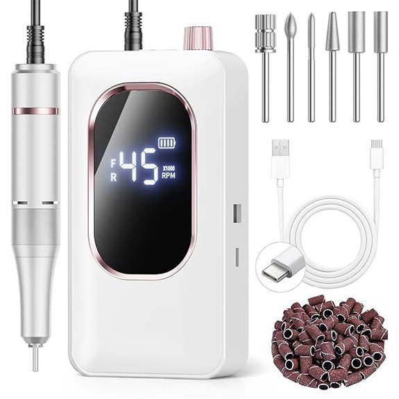 Professional Electric Nail Drill 45000RPM (Cordless Rechargeable)