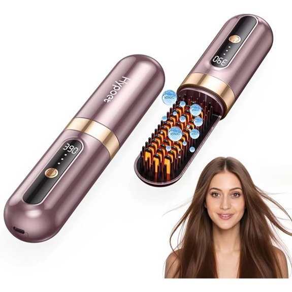 2026 Cordless Ionic Hair Straightener Brush Anti-Frizz Portable Hot Comb