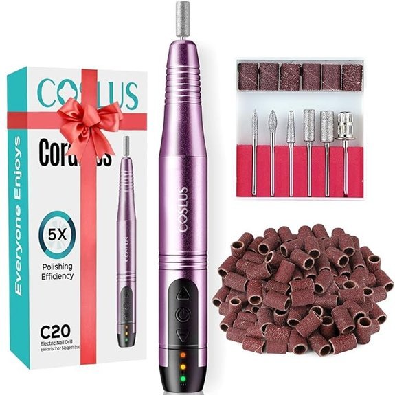 COSLUS C20 Cordless Electric Nail Drill (Purple)