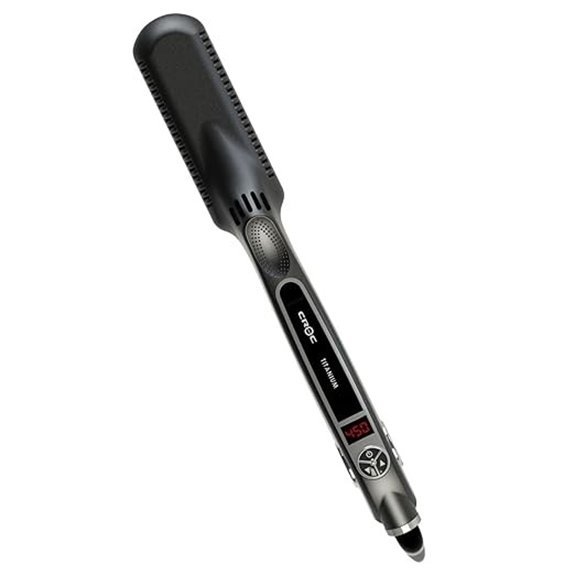 Croc Classic Silver Titanium Flat Iron Hair Straightener 1.5 Inch