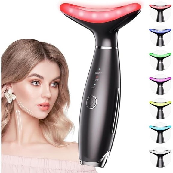 Dopsikn 7 Color Galvanic Facial Massager with Red Light Therapy
