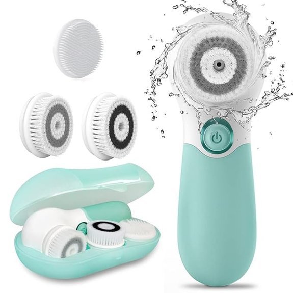 Electric Facial Cleansing Brush with 3 Brush Heads