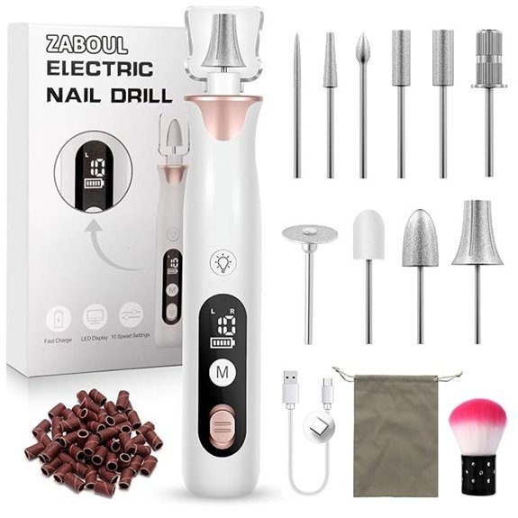 ZABOUL Electric Nail Drill Kit Professional Manicure & Pedicure Set