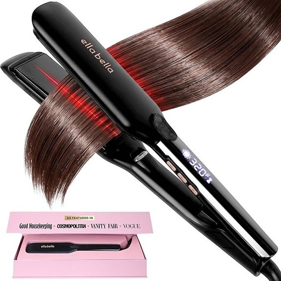 ELLA BELLA Titanium Flat Iron Hair Straightener (Infrared)