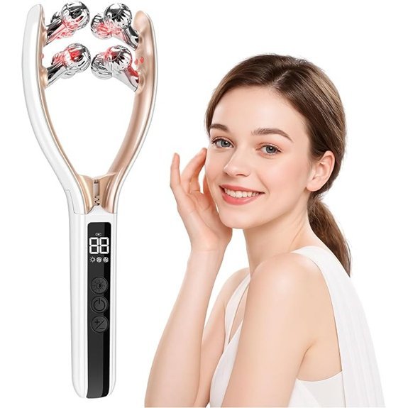 Facial Massager & Jaw Roller with Red Blue Light for Women