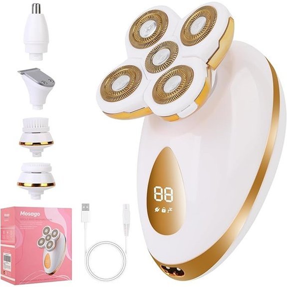 5-in-1 Electric Razor for Women Rechargeable Wet/Dry Shaver