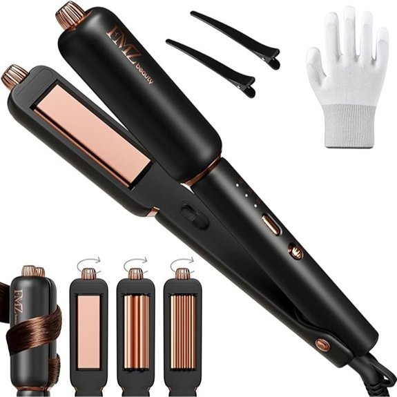 FMZ 4-in-1 Titanium Ceramic Hair Straightener (Black)