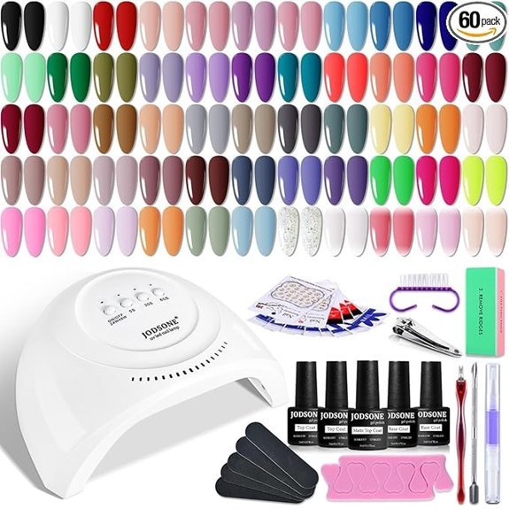 JODSONE 60 PCS Gel Nail Polish Kit with UV Light
