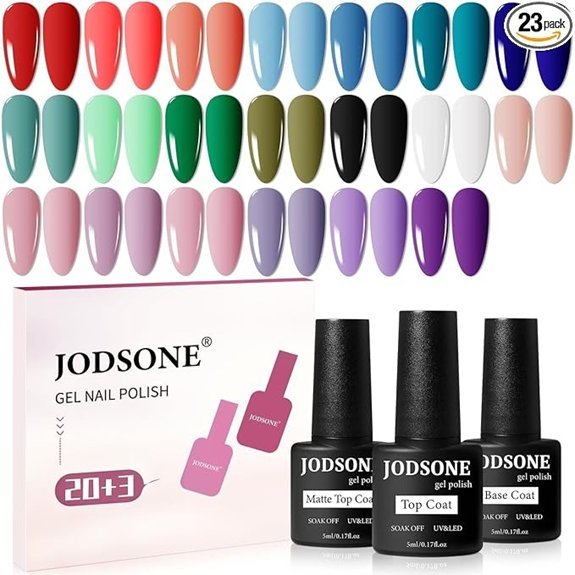 JODSONE 23 PCS Gel Nail Polish Set with Base and Top Coat