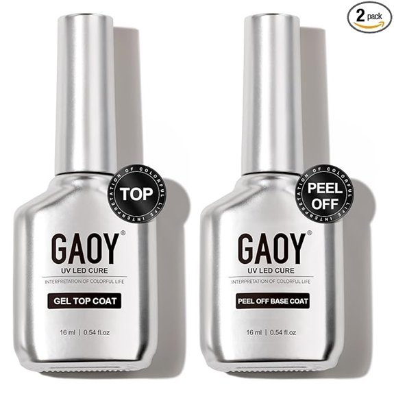 GAOY Gel Top Coat and Peel Off Base Coat Set