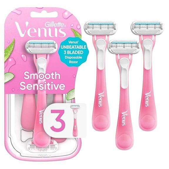 Gillette Venus Sensitive Women's Disposable Razors (3-Pack)
