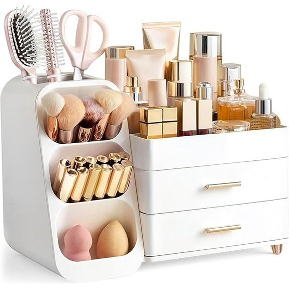 HBlife Makeup and Brush Holder Organizer (White)