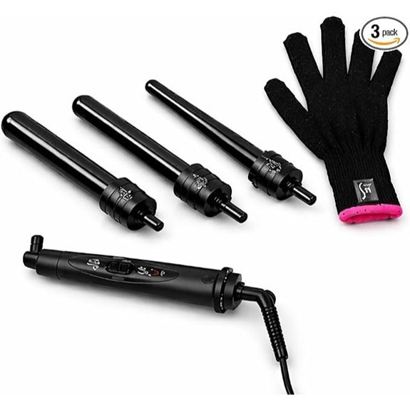 HerStyler 3 Barrel Interchangeable Curling Wand Set