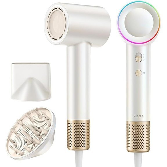 High-Speed Ionic Hair Dryer with Diffuser (White)