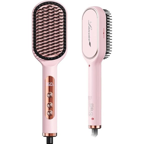 LANVIER Ionic Hair Straightener Brush with Infrared 32 Temps