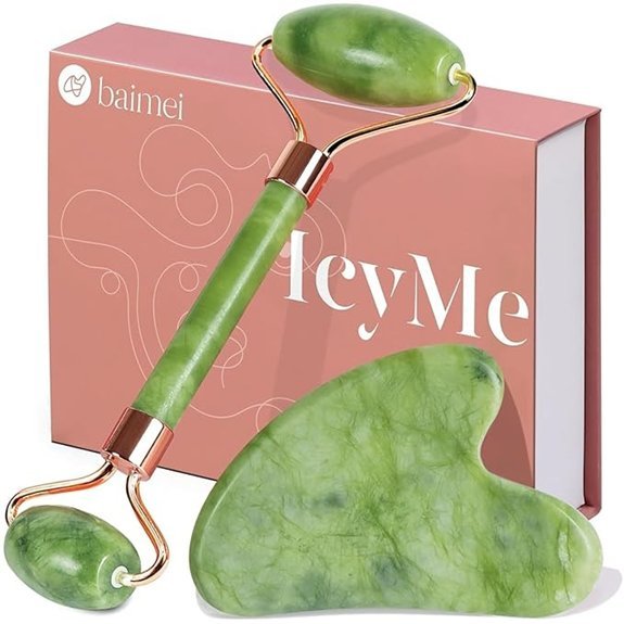 BAIMEI Jade Roller & Gua Sha Set for Face