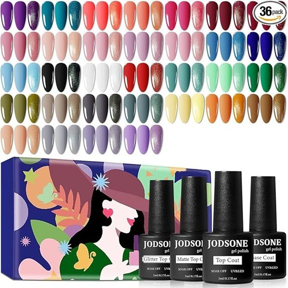JODSONE 36 PCS Gel Nail Polish Set (32 Colors)
