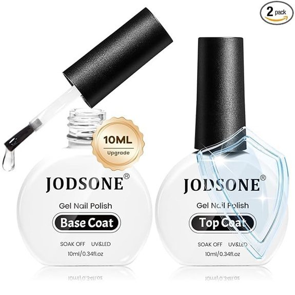 JODSONE Gel Polish Top & Base Coat Set (2x10ml)