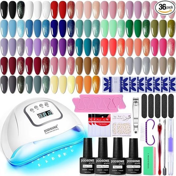 JODSONE Gel Nail Polish Kit with UV Light (32 Colors)