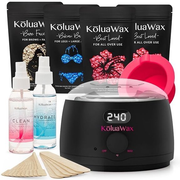 KoluaWax Premium Waxing Kit for Women & Men (Black)
