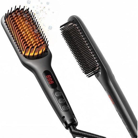 MEGAWISE Pro Ceramic Ionic Hair Straightener Brush