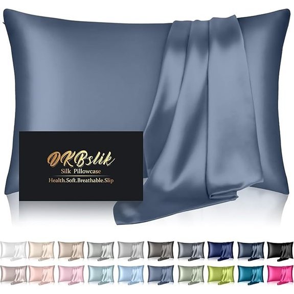Mulberry Silk Pillowcase Standard Size Ash Blue