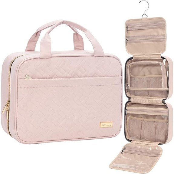 NISHEL Travel Toiletry Bag for Women (Pink)
