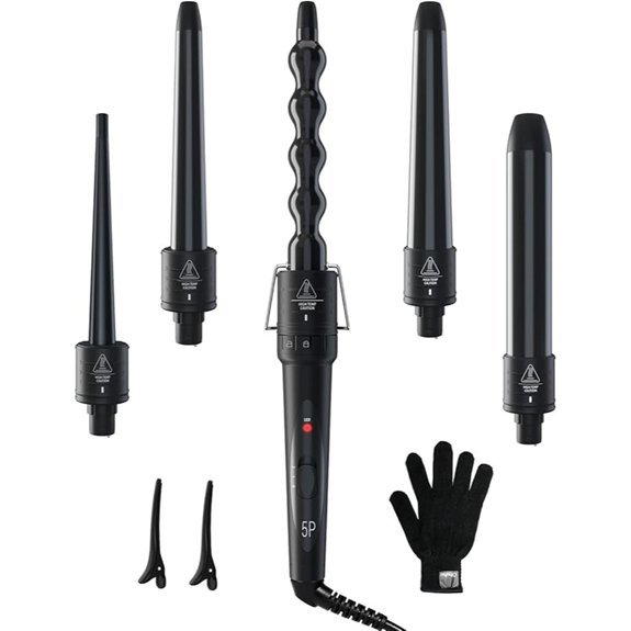 Ohuhu 5-in-1 Curling Wand Set (0.35-1.25 Inch)