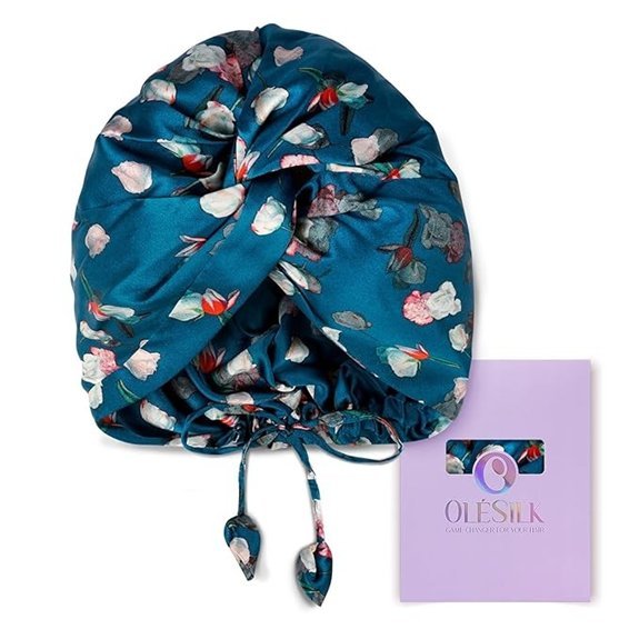 OLESILK Silk Bonnet for Sleeping Women Royal Blue