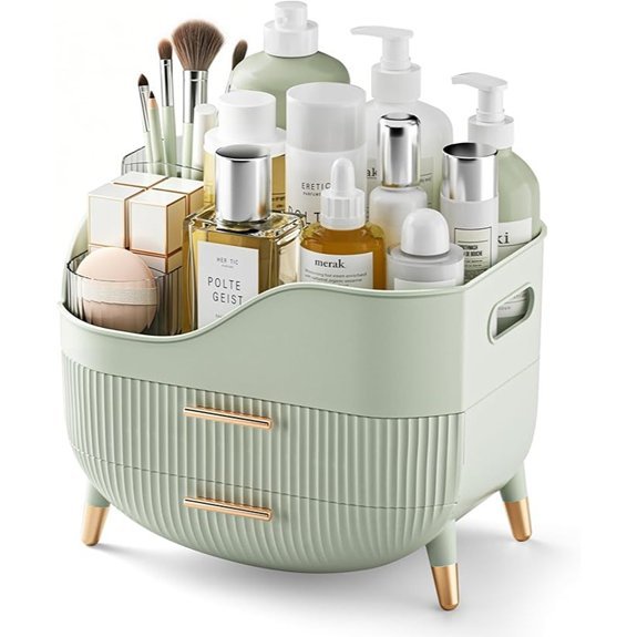 Pajiriona Green Makeup Organizer with Drawers for Vanity